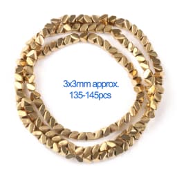 AAA+ Color Retention Gold Plated Natural Hematite Beads Round Cube Cylinder Loose Rondelle Beads For Jewelry Making DIY Bracelet