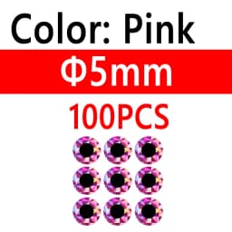 100pcs 2D Metal Jigs Lure DIY Fish Eyes Holographic Flat Fishing Fly Eyes Sticker for Slow Jigging Fishing Lure Baits 3mm-12mm