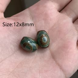 1/2pcs Prayer Mala Tibetan Mystical Dzi 3 Green Eyes Oval Agates Beads For Jewelry Making DIY Bracelet Necklace Charms Findings