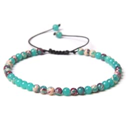 Adjustable 4MM Stone Beads Bracelet For Women Natural Agates Bangles Onyx Lapis Lazuli Woven Bracelet For New Year Gift Jewelry