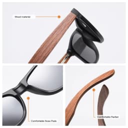 GM Environment-Friendly Retro Walnut Wood Sunglasses UV400 Polarized Bamboo Sunglasses Men's Fashion Trendy Anti Blue Lens 7061h