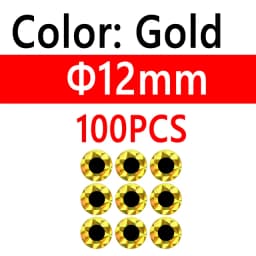100pcs 2D Metal Jigs Lure DIY Fish Eyes Holographic Flat Fishing Fly Eyes Sticker for Slow Jigging Fishing Lure Baits 3mm-12mm
