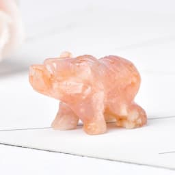 1PC Natural Crystal Bear Figurine Animals Stone Reiki Polished Crafts Small Decoration Home Decor Christmas Present Souvenir