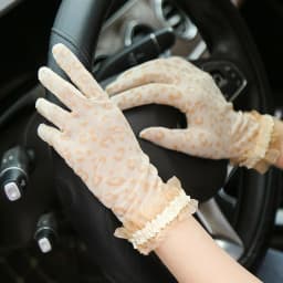 Summer Sexy Lace Black Leopard Sun Protection Sunscreen Touch Screen Drive Cycling Short Thin Gloves Jacquard Etiquette