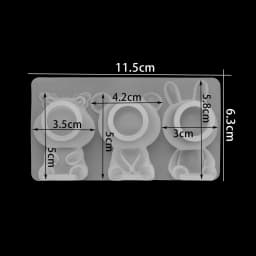 3D Cartoons Animal Doll Silicone Mold Bear Rabbit Decoration Epoxy Resin Casting Mould For DIY Crafts Key Chain Pendants Jewelry