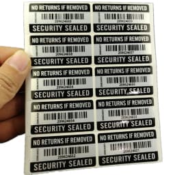 100PCS No RETURNS IF REMOVED Tamper Proof Warranty Void Label Sticker 2" x 1“ Security Warranty sticker