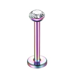1PC Steel Gem Labret Piercings 16G Lip Ring Crystal Lip Helix Piercing Tragus Earring CZ Cartilage Stud Body Piercings Jewelry