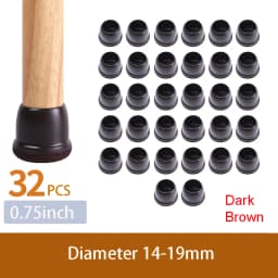 32PCS Table Chair Leg Floor Caps Cover Protectors Non Slip Square TPR Furniture Glides Feet Felt Pads Hardwood Floors Protector