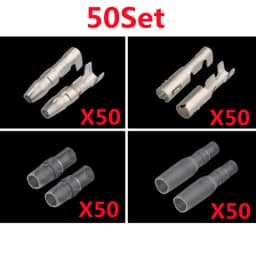 25/50/100sets 3.5 bullet terminal car electrical wire connector diameter 3.5mm Female + Male + Case Cold press Crimp terminal