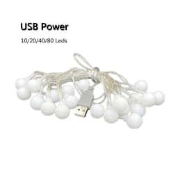 USB/Battery Power LED Ball Garland Lights Fairy String Waterproof Outdoor Lamp Christmas Holiday Wedding Party Lights Decoration