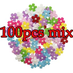 (100 Pcs/pack) 25mm Mixed Color Pearl Petals Costume Decoration Handmade Diy Crafts Girl Headdress Dress Up Artificial Flower
