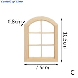 Multi Styles Dollhouse Miniature Wood External Single Door Wooden Window Frame DIY Accessories Doll House Furniture Toys