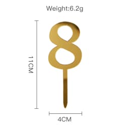 New 0-9 Number Happy Birthday Cake Topper Golden Acrylic Wedding Cake Topper Adorn For Kids Birthday Party Holiday Cake Supplies