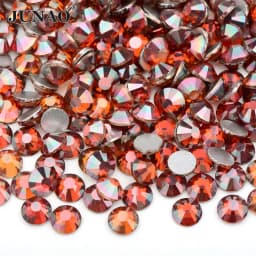 JUNAO 100 Gross Wholesale SS6 8 10 12 16 20 30 AB Glass Rhinestone Bulk Flatback Crystals Round Nail Strass Stone For DIY