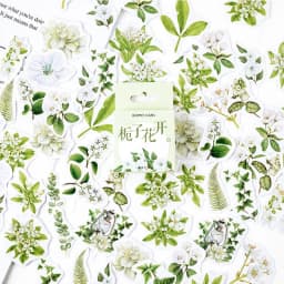 45 Pcs Vintage Plants Stamp Mini Paper Stickers for DIY Diary Scrapbooking Kawaii Stationery Seal Sticker Decoration