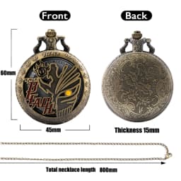 Bronze Retro Hollow Death Pocket Watch Quartz Clock Necklace Vintage Pendant Jewelry Sweater Chain Gifts for Men Women Kids