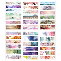 6 sheets/pack Kawaii Washi Decorative Stickers Label Scrapbooking Cute Whale Flower Girls Stationery Stickers DIY Diary Album