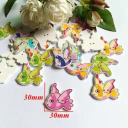 30PCs/lot Ocean Series Buttons for Sewing Decorative Buttons Scrapbooking Crafts Clothing Accessories Wooden Buttons
