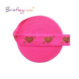 BRISTLEGRASS 2 5 10 Yard 5/8" 15mm Evil Eye Hamsa Hand Foil Print Fold Over Elastics FOE Spandex Bands Tape Hair Tie Sewing Trim