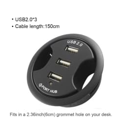 USB HUB Mount In Desk HUBs USB 3.0/2.0 HUB With SD/TF Card Reader External Stereo Sound Type C Port For PC/Tablet USB Splitter