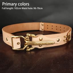 Cavalry Belt Genuine Leather Men's High Quality Belts 3.8cm Pure Handmade Belt Solid Vintage Embossed Brass Belt Buckle