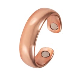 Vinterly Pure Copper Rings Magnetic 6mm Adjustable Open Cuff Finger Finished High Magnet Health Energy Mens Minimalist Jewelry