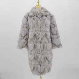 Ppink java QC19036 real fur coat women winter fashion jacket long coat real fox fur fur coat new available hot sale