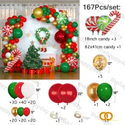 Christmas Balloon Arch Green Gold Red Box Candy Balloons Garland Cone Explosion Star Foil Balloons New Year Christma Party Decor
