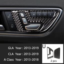 Carbon Fiber For Mercedes A GLA CLA Class W176 X156 C117 Car Interior Gearshift AC CD Panel Door Armrest Cover Trim Accessories
