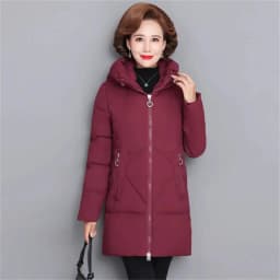2025 New Winter Padded Jacket Mother Mid-Aged and elderly female Long Cotton-Padded Jacket Thick Parkas Mother Down Cotton Coat