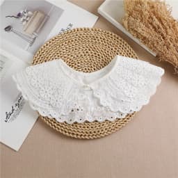 Multifunctional Sunscreen Detachable Doll Fake Collar Shawl Lapel Mesh Embroidery Floral Lace False Collar Clothes Accessory