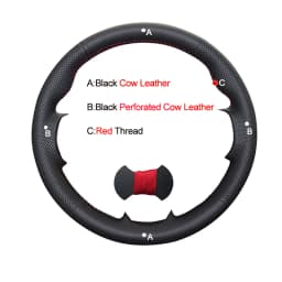 Hand Sewing Car Steering Wheel Cover Wrap Beige Leather Suede For Renault Megane 2 2002-2009 Scenic 2 (Grand Scenic) Kangoo 2