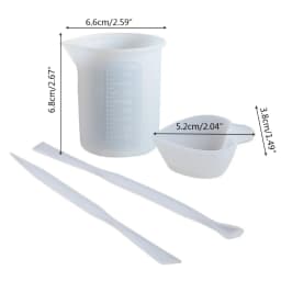 4-7pcs 1 Set Reusable Resin Art Mixing Measuring Cups Silicone Stir Stick Epoxy Mold Jewelry Making DIY Tool