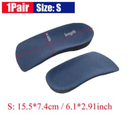 1Pair 3/4 Orthotic Shoe Inserts for Plantar Fasciitis, Foot Arch and Heel Pain Relief, Cup Support for Walking Running Exercise