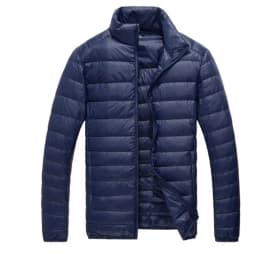 2026 Men's Lightweight Warm Coat, Winter Parkas Jacket Royal Blue Black Gray Red Green Male Light and Thin Coats