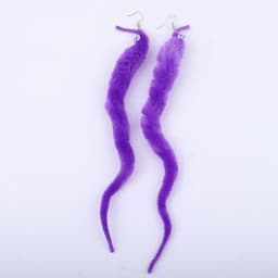 New Lovely Funny Long Plush Worm Drop Earrings For Women Personality Animal Insect Dangle Earrings Fashion Party Jewelry