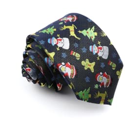 Christmas Ties For Men Red Green Blue Printed Festival Theme Party Gift Xmas Tree Santa Snowflake Slim Necktie For Man Accessori