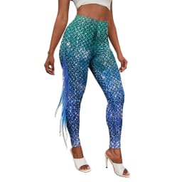 NADANBAO Mermaid Printed Pants Fish Scales Cosplay 3D Printed Women Bottoms Fashion Women's Leggings Tight Yoga Pants
