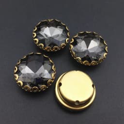All size round glass Crystal Gold base lacy claw flower flat top shape Sew on rhinestone wedding dress bags shoes decoration diy