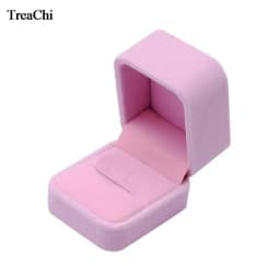 Elegant Pink Velvet Jewelry Box Ring Box Wedding Earrings Necklace Bracelet Storage Organizer Gift Set Box