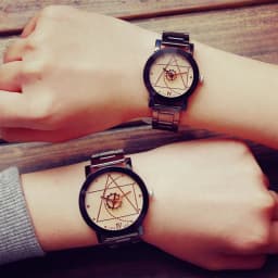 New Couple Watches Men Gear Triangle Pointer Compass Dial Second Hand Watch Women Stainless Steel Watches Relogio Feminino Clock