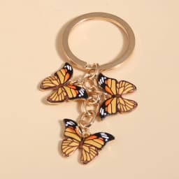 Cute Keychain Colorful Butterfly Key Ring Enamel Flying Animals Key Chains For Women Girls Handbag Accessorie Handmade Jewelry
