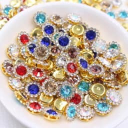 8mm-12mm Sunflower Silver Claw Sew On Rhinestones Glitter Crystals Stones Fabric Glass Beads DIY Sewing Rhinestones Crafts Gems