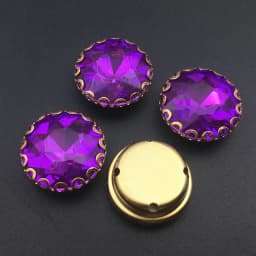 All size round glass Crystal Gold base lacy claw flower flat top shape Sew on rhinestone wedding dress bags shoes decoration diy
