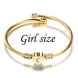 Lovely Kids Initial Bracelets Stainless Steel Tiny Letter Personalized Gift For Baby Gold Color Heart Custom Bangles Handmade Gi