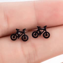 Multiple Black Stainless Steel Stud Earrings for Women Men Simple Volleyball Music Leaf Star Geometric Earings Jewelry Punk Gift