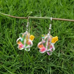 FishSheep Colorful Acrylic Geometric Star Moon Butterfly Drop Earrings For Women Cute Transparent Laser Dangle Earrings Jewelry