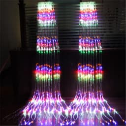 LED 3X2/3X3M Waterfall Curtain Icicle String Lights Meteor Shower Garland Fairy Lights for Christmas Wedding Party Garden Decor