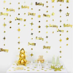 Rose Gold 60th Happy Birthday Banners Decor Number 60 Circle Dot Star Garland Hanging Streamers Anniversary Sixty Party Supplies