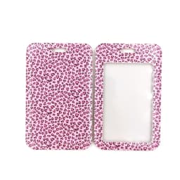 Pink Leopard Print Lanyard Credit Card ID Holder Bag Student Women Travel Card Cover Badge Car Keychain Decorations